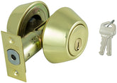ProSource DB72V-PS Deadbolt, 3 Grade, Polished Brass, 2-3/8 to 2-3/4 in Backset, KW1 Keyway